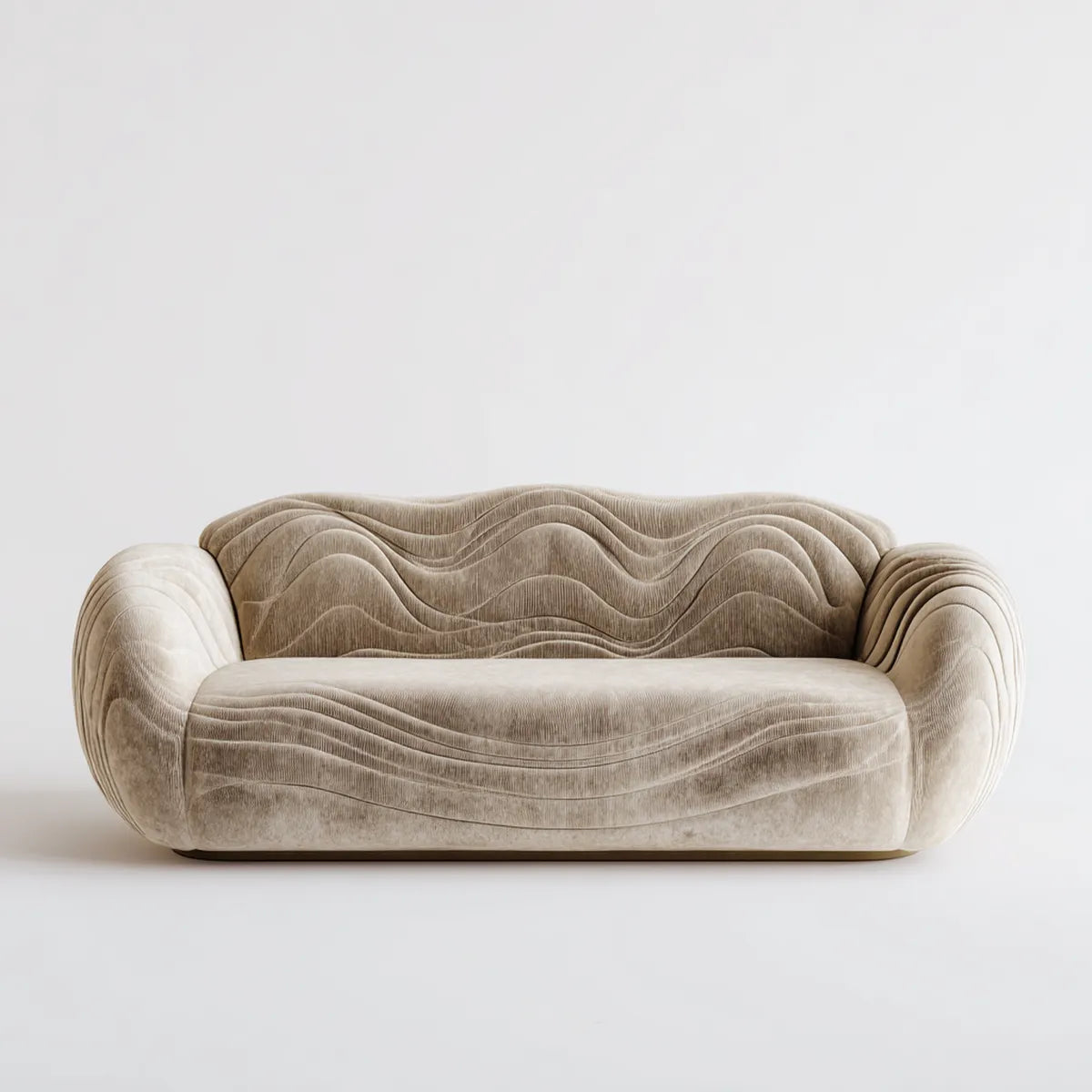 Sofa, Podwójna sofa w sztruksowej poliestrowej zaokrąglonej formie 200 x 95 x 78 cm