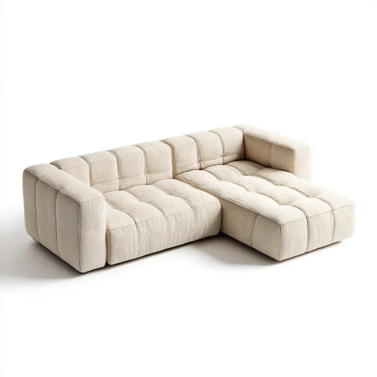 Sofa, 3 fotela w poliestrowym aksamicie żebrowanym w 250 x 165 x 80 cm