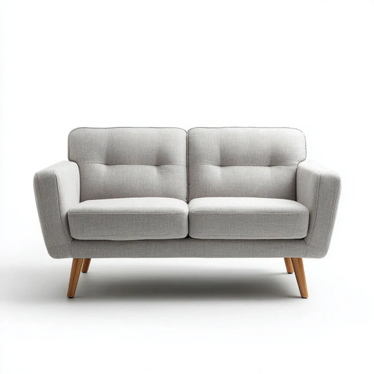 Sofa, 2 fotela prosta, jasnoszara, 140 x 80 x 85 cm, poliestrowa podłoga pokrywająca w hewei stałej