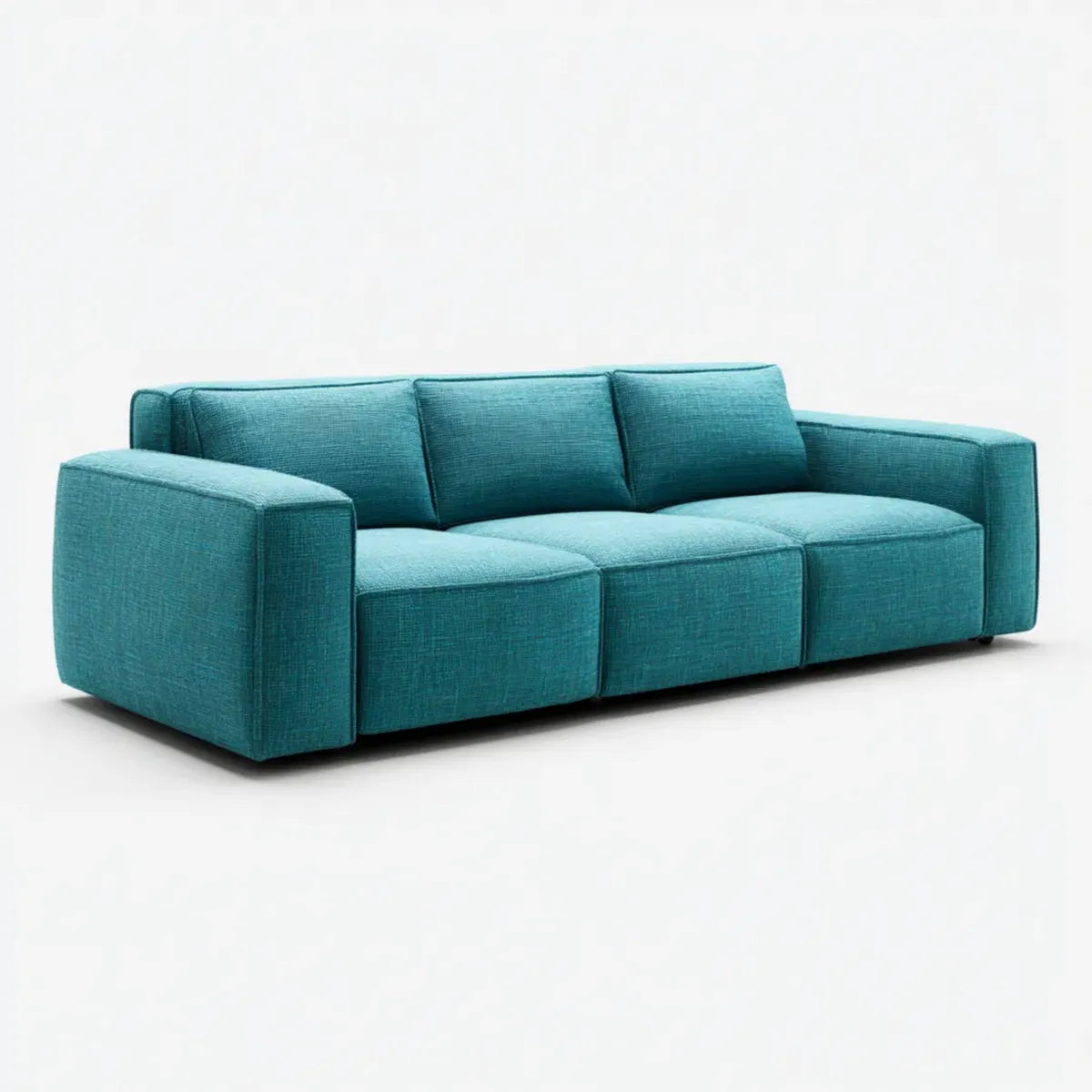 Sofa, Prawy sofa 3 kwadratowy turkusowy w prostokątnym poliestrze 230 x 95 x 78 cm