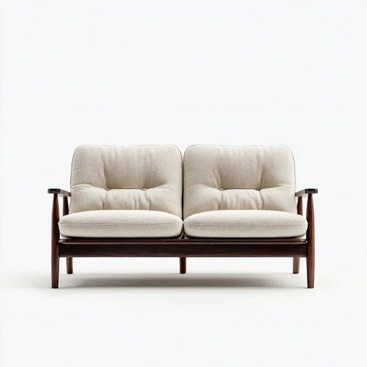 Sofa, Fotel z poliestru 2 fotela z litą konstrukcją drewnianą 136 x 78 x 82 cm